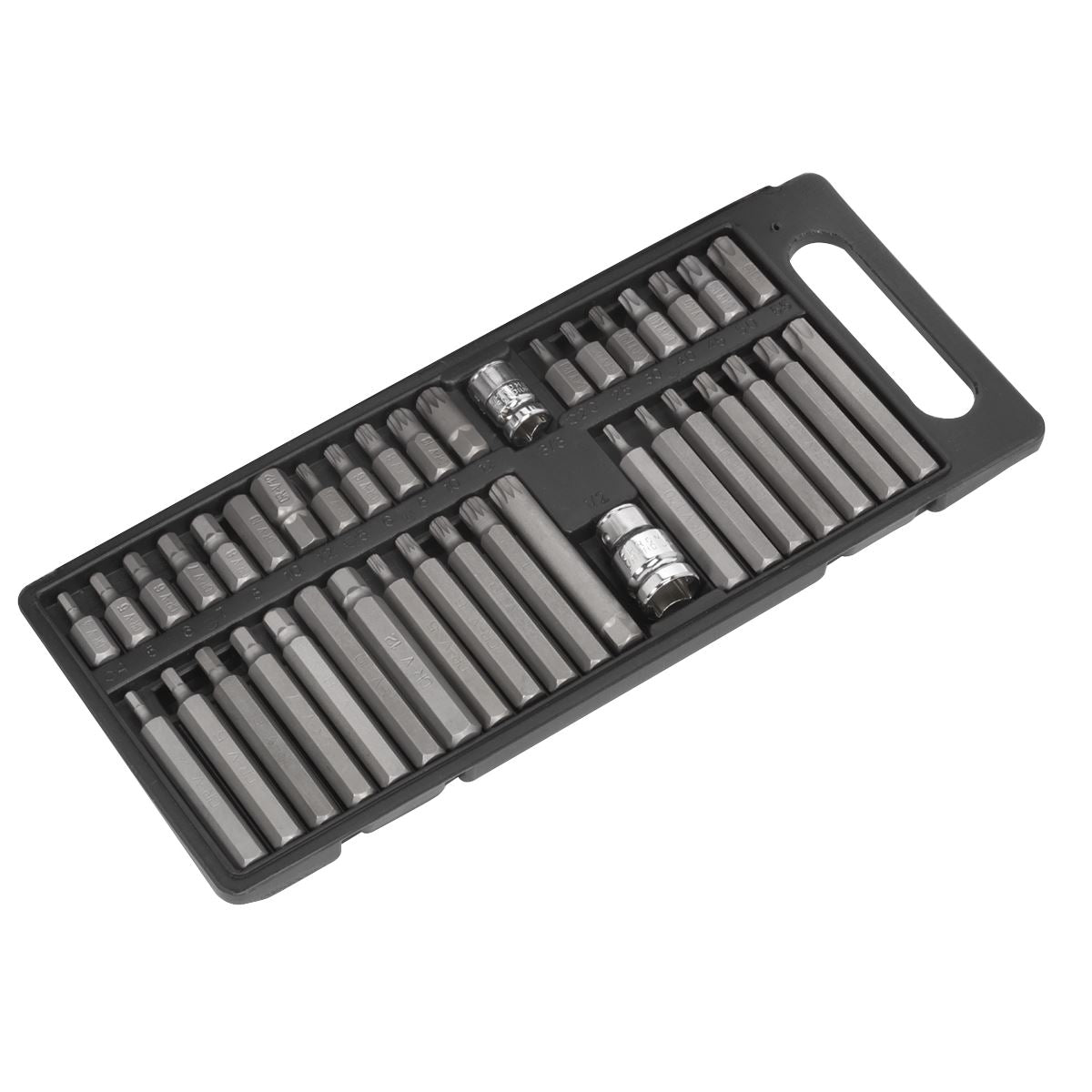 Siegen S0982 TRX-Star/Hex/Spline Bit Set 40pc 3/8" & 1/2"Sq Drive Siegen