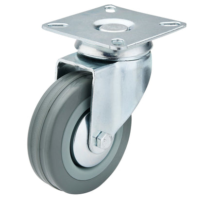 Draper 65473 Swivel Plate Fixing Rubber Castor 75mm Diameter S.W.L. 70kg Draper