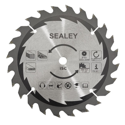 Sealey CP20VCS.03 Cut-Off Saw Blade Ø150 x 1.6mm/Ø10mm 24tpu Sealey