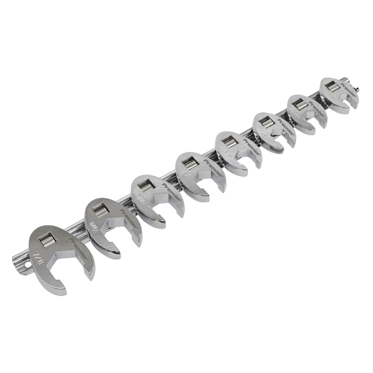 Sealey AK599 Crow's Foot Spanner Set 8pc 3/8"Sq Drive Imperial Sealey