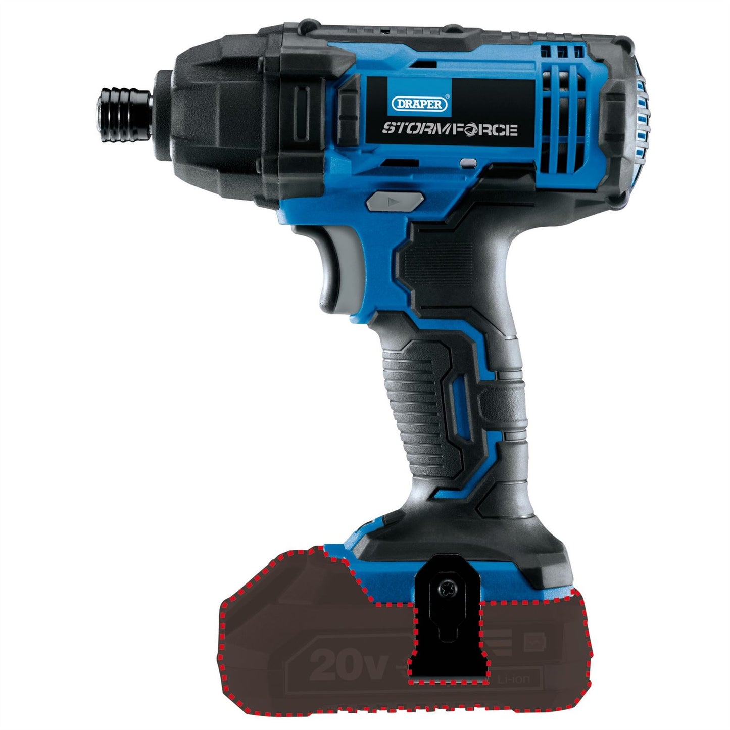 Draper 89520 Storm Force® 20V Cordless Impact Driver 1/4" Hex. Sold Bare Draper