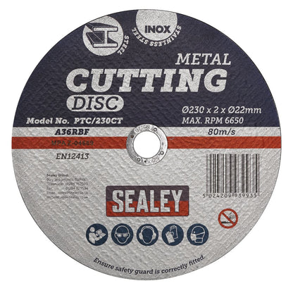 Sealey PTC/230CT Cutting Disc Ø230 x 2mm Ø22mm Bore Sealey