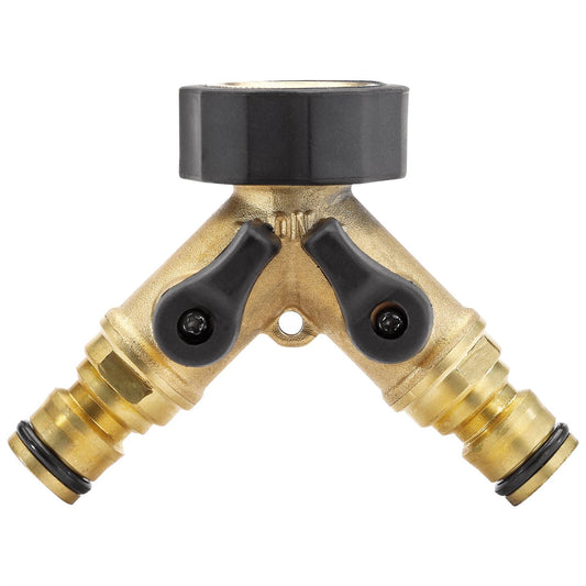 Draper 36228 Brass Double Tap Connector with Flow Control 3/4" Draper