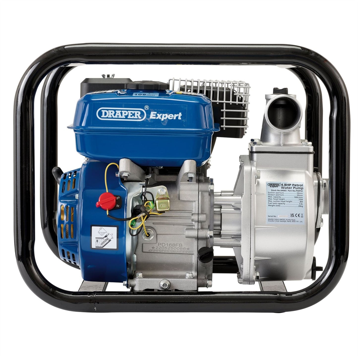 Draper 64065 Expert Petrol Water Pump 500L/Min 4.8HP Draper