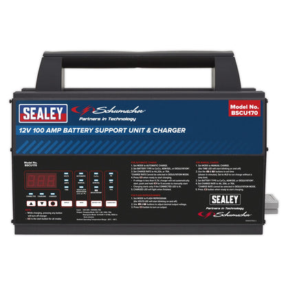Sealey BSCU170 Battery Support Unit & Charger - 12V 100A Sealey