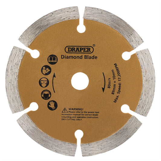 Draper 25976 89mm Diamond Blade for Storm Force® Mini Plunge Saw Draper