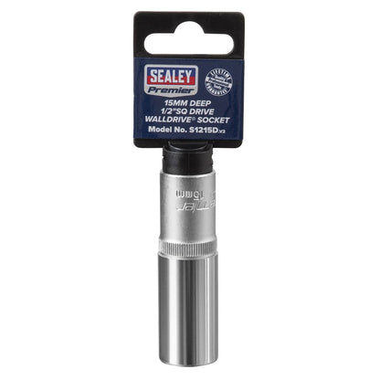 Sealey S1215D WallDrive® Socket 15mm Deep 1/2"Sq Drive Sealey