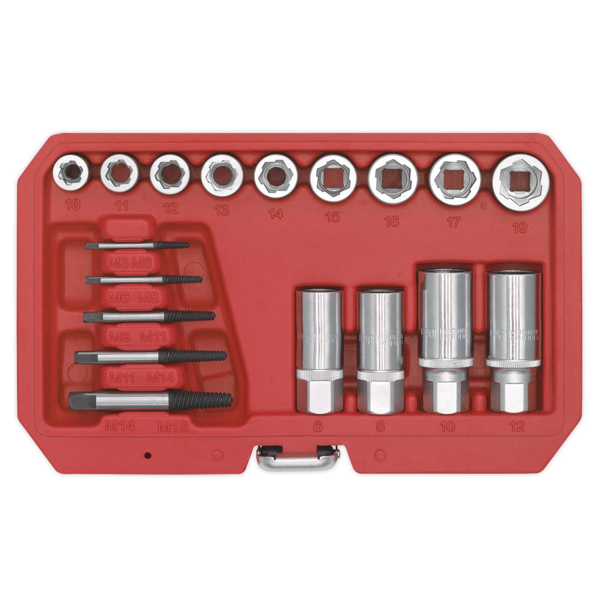Sealey AK751 Bolt Stud & Screw Extractor Set 18pc Sealey