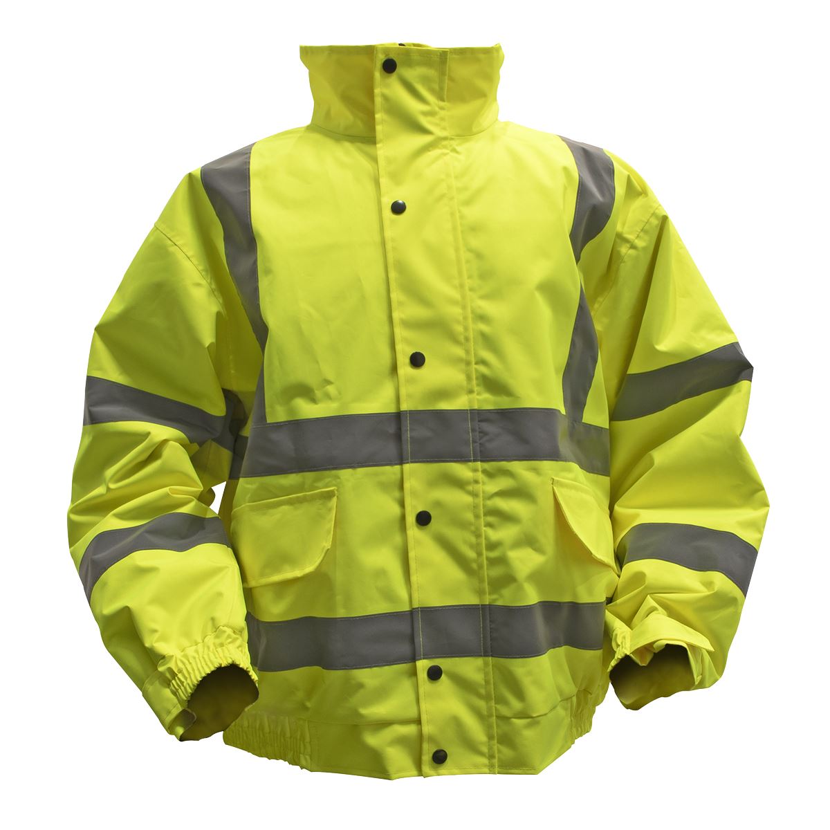 Sealey 802L Hi-Vis Yellow Jacket with Quilted Lining & Elasticated Waist - Large Sealey
