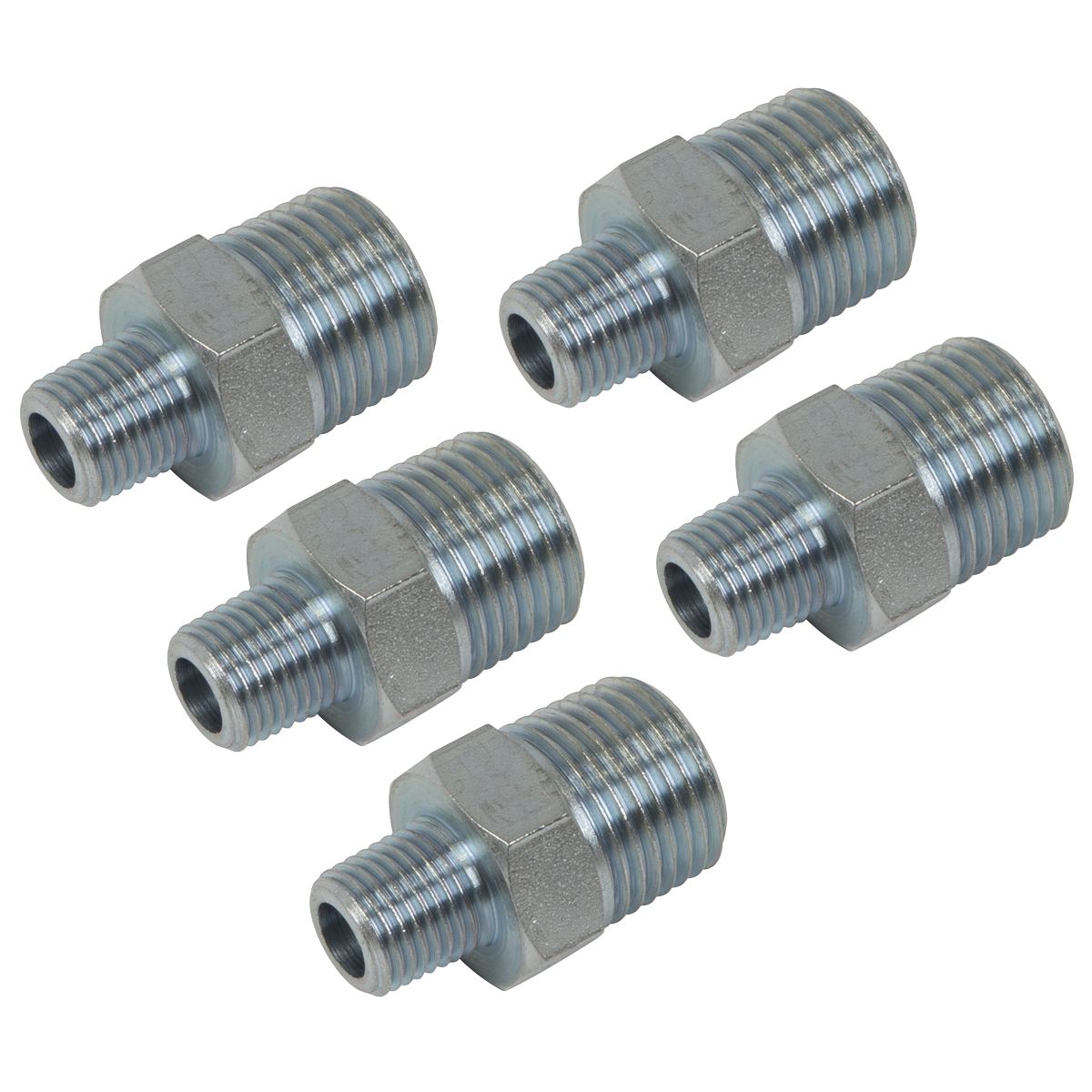 Sealey AC101 Reducing Union 1/2"BSPT to 1/4"BSPT - Pack of 5 Sealey