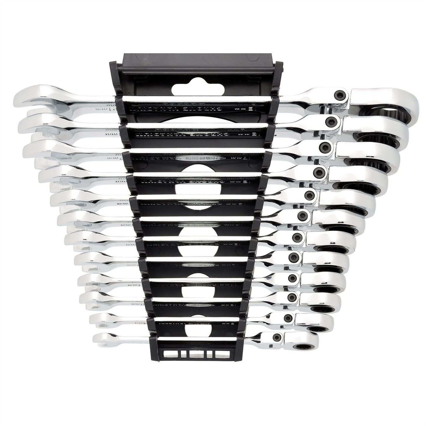 Draper 27733 HI-TORQ® Metric Flexible Head Ratchet Combination Spanner Set 12 Piece Draper