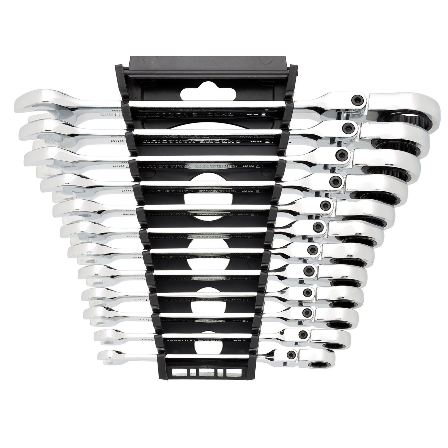 Draper 27733 HI-TORQ® Metric Flexible Head Ratchet Combination Spanner Set 12 Piece Draper