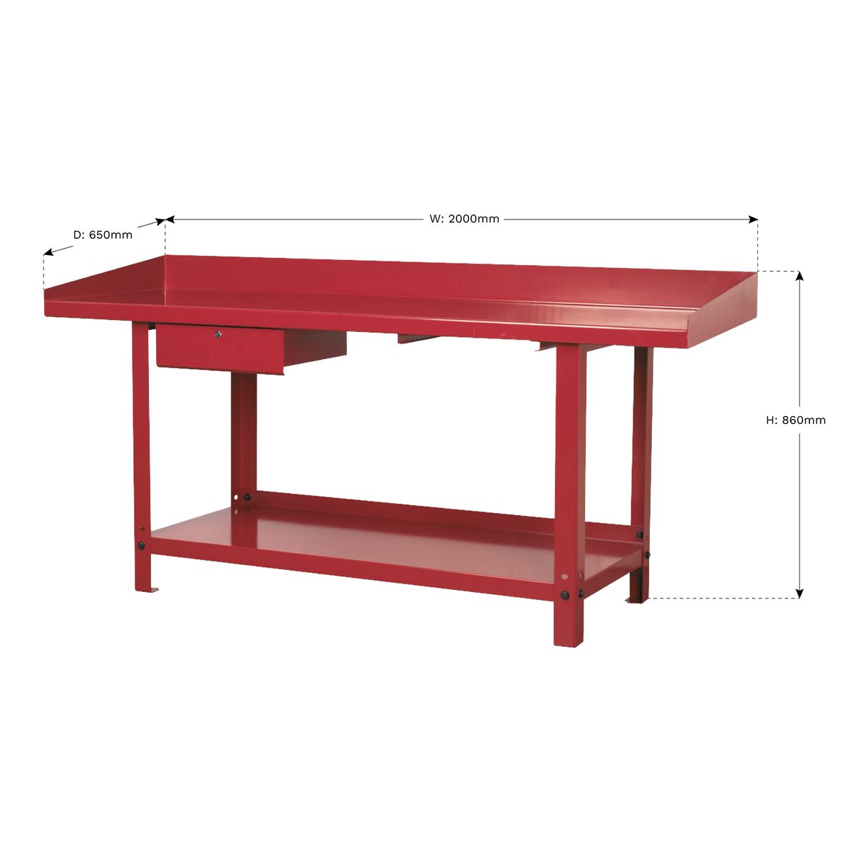 Sealey AP1020 Workbench Steel 2m with 1 Drawer Sealey