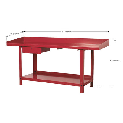 Sealey AP1020 Workbench Steel 2m with 1 Drawer Sealey