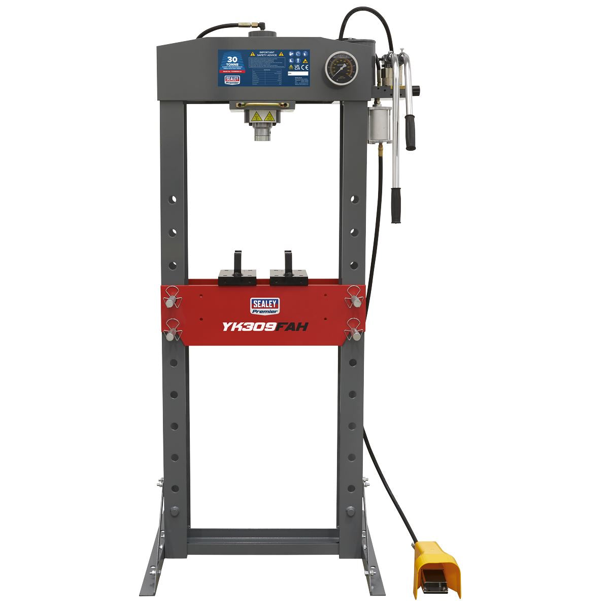 Sealey YK309FAH Premier Air/Hydraulic Floor Type Press with Foot Pedal 30 Tonne Sealey
