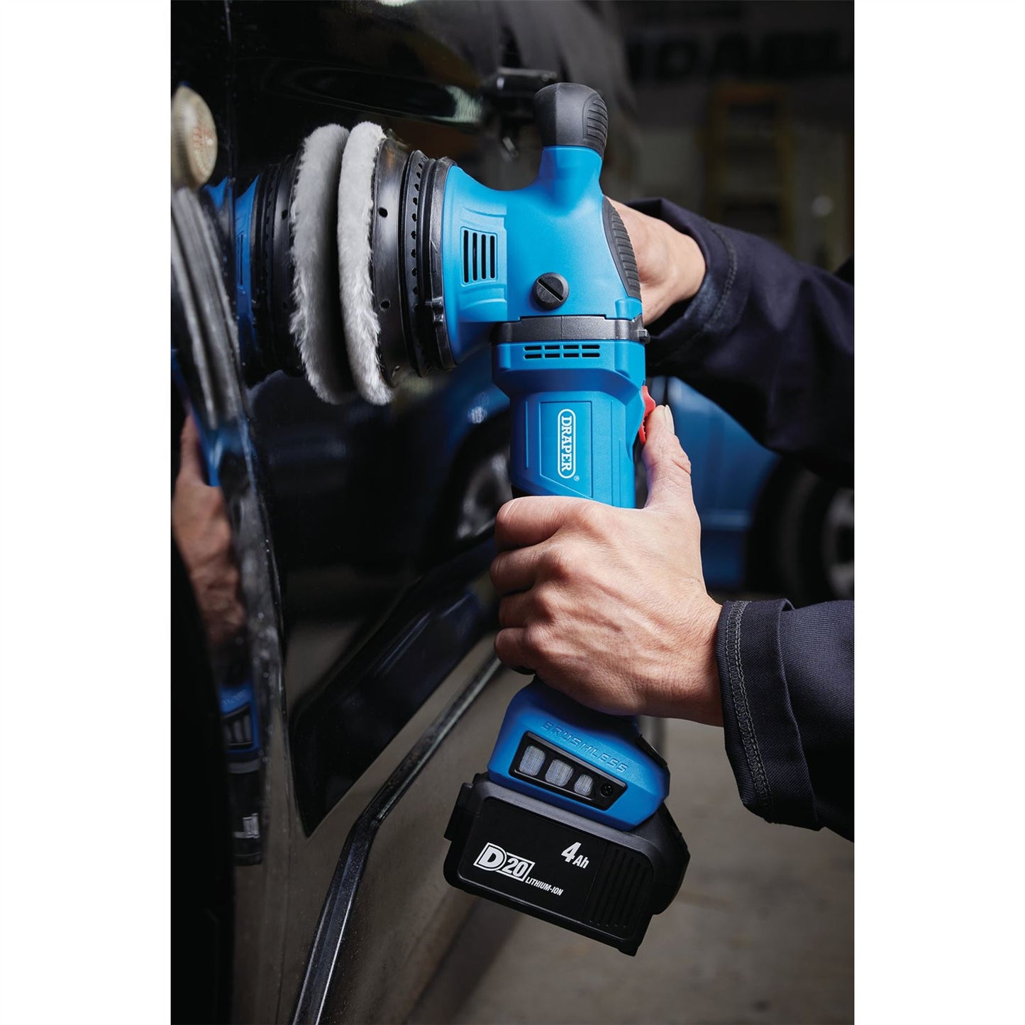 Draper 58318 D20 20V Brushless Random Orbit Polisher 125mm Sold Bare Draper