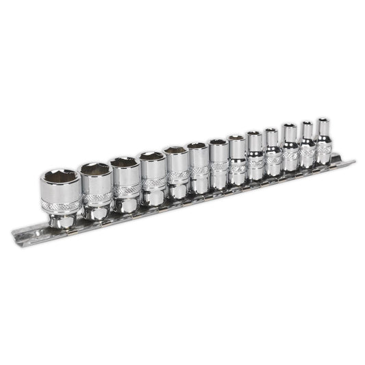 Sealey AK2746 Socket Set 13pc 1/4"Sq Drive Lock-On™ 6pt Metric Sealey