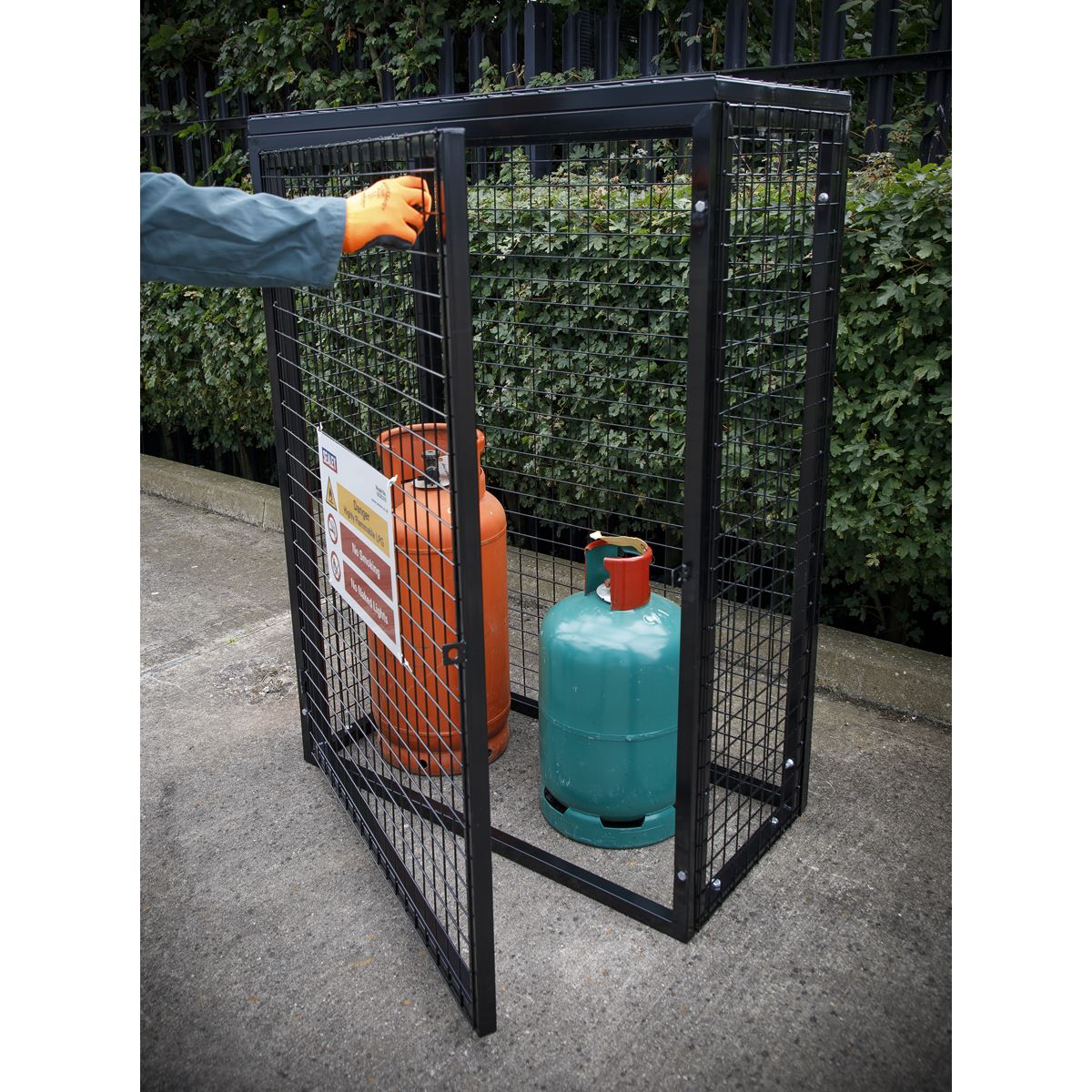 Sealey GCSC319 Safety Cage - 3 x 19kg Gas Cylinders Sealey