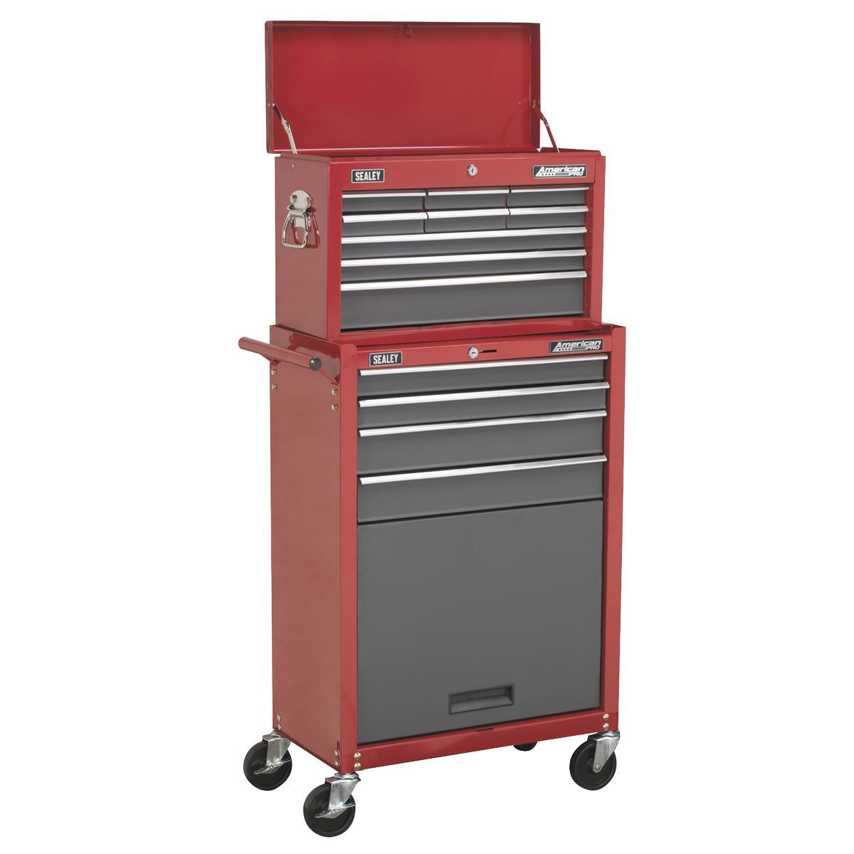 Sealey AP22513BB Topchest & Rollcab Combination 13 Drawer with Ball-Bearing Slides - Red/Grey Sealey