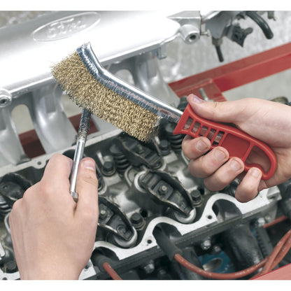 Sealey WB05/R Wire Brush Brassed Steel Plastic Handle Sealey