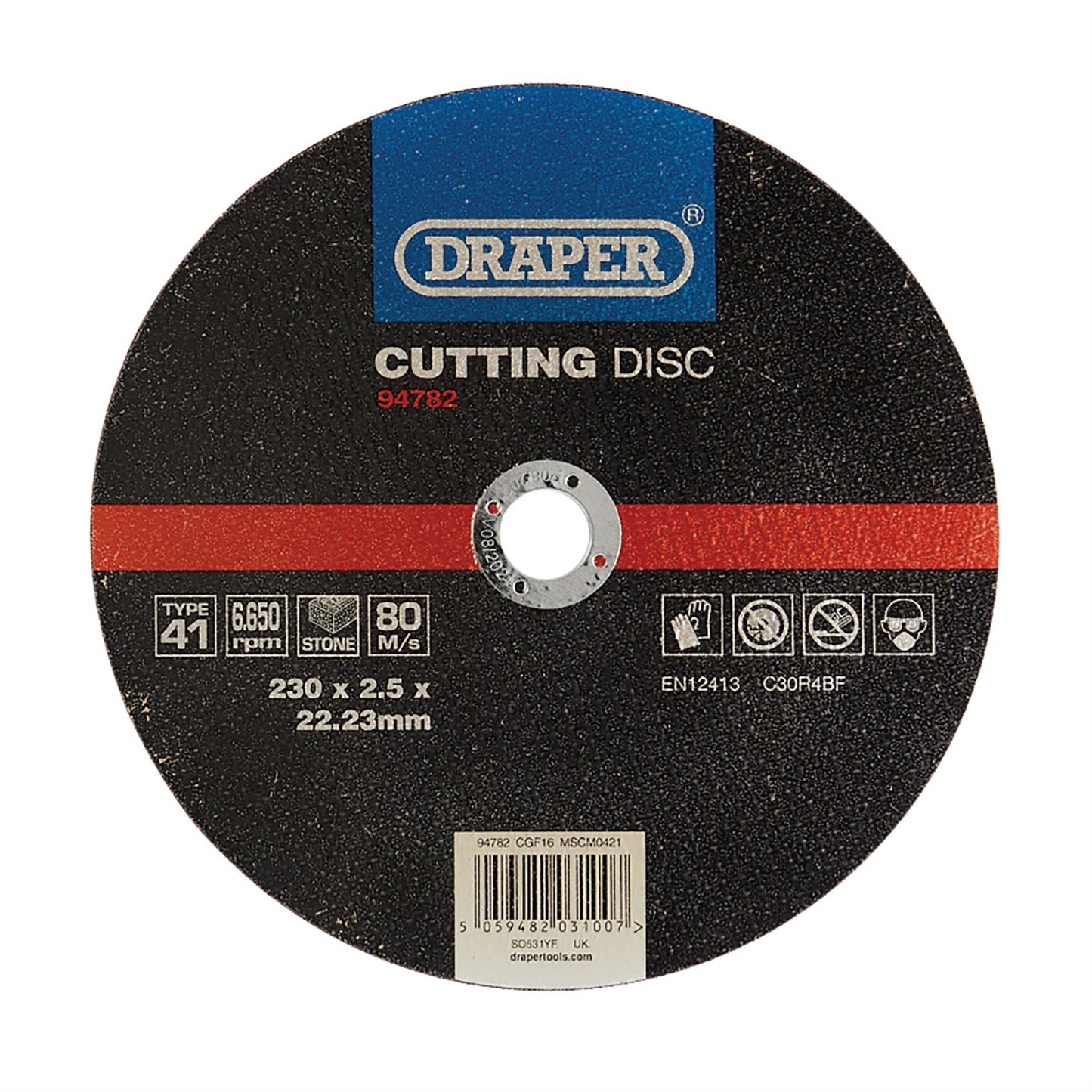Draper 94782 Flat Stone Cutting Disc 230 x 2.5 x 22.23mm Draper