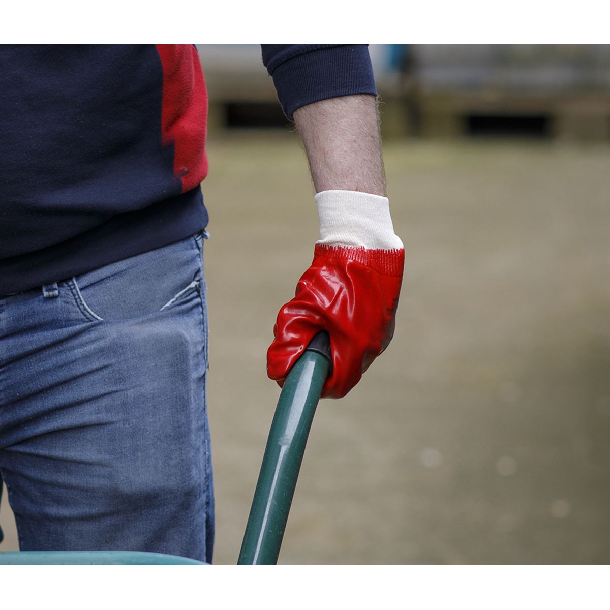 Sealey 9106XL/12 PVC Knit Wrist Gloves (X-Large) - Pack of 12 Pairs Sealey