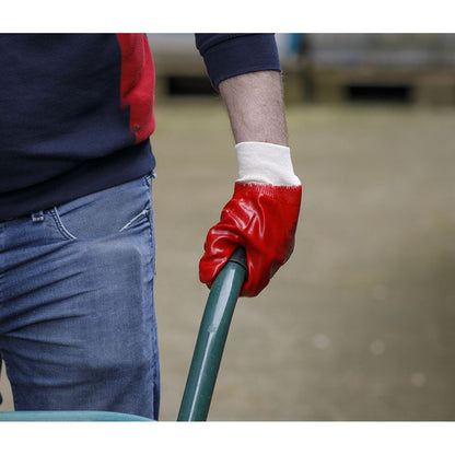 Sealey 9106XL/12 PVC Knit Wrist Gloves (X-Large) - Pack of 12 Pairs Sealey