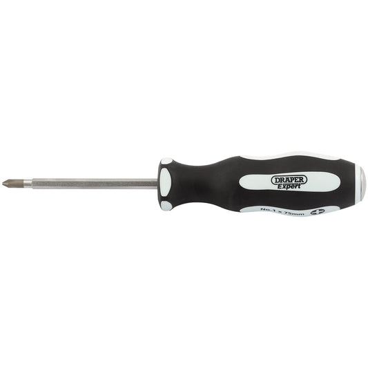 Draper 35210 Pound Thru' Cross Slot Soft Grip Screwdriver No.1 x 75mm Draper