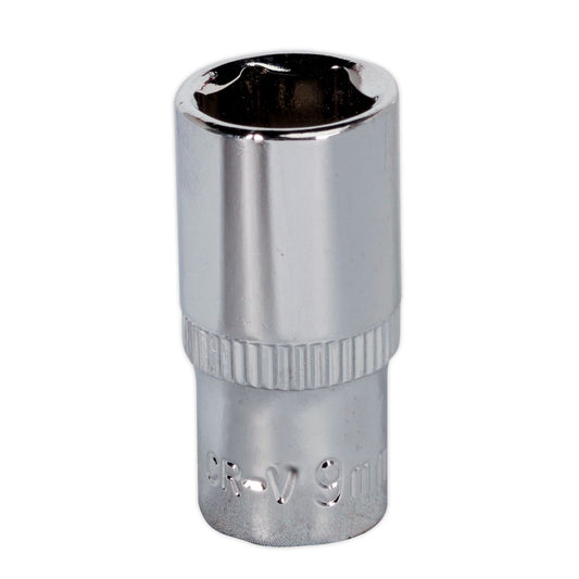 Sealey SP1409 WallDrive® Socket 9mm 1/4"Sq Drive Fully Polished Sealey