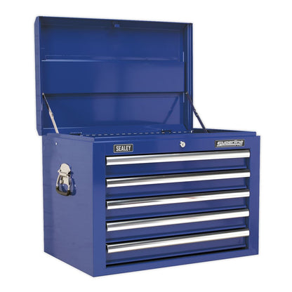 Sealey AP26059TC Topchest 5 Drawer with Ball-Bearing Slides - Blue Sealey