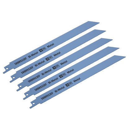 Sealey SRBR922EF Reciprocating Saw Blade Metal 230mm 18tpi - Pack of 5 Sealey