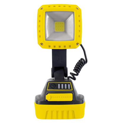 Draper 90049 COB LED Rechargeable Work Light 10W 1000 Lumens Yellow 2 x 2.2Ah Batteries Draper