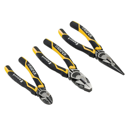 Draper 28038 Expert High Leverage Plier Set Yellow 3 Piece Draper