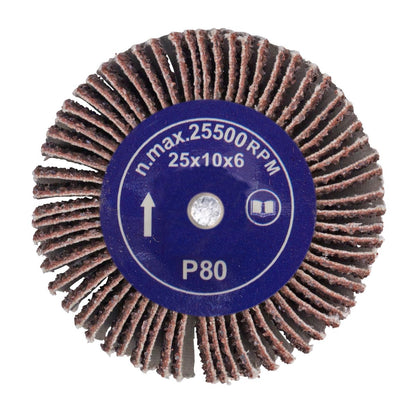 Sealey FW251080 Flap Wheel Ø25 x 10mm 6mm Shaft 80Grit Sealey