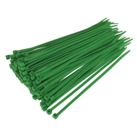Sealey CT20048P100G Cable Tie 200 x 4.4mm Green Pack of 100 Sealey
