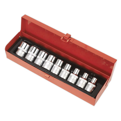 Sealey AK230 TRX-Star* Female Socket Set 9pc 1/2"Sq Drive E10-E24 Sealey