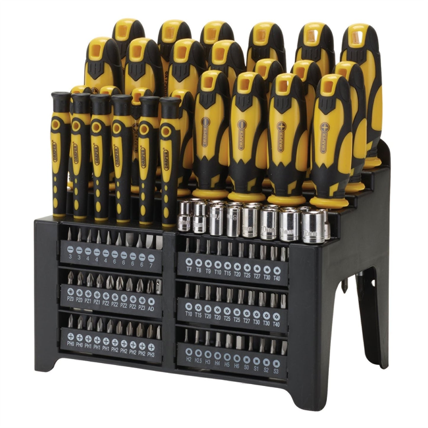 Draper 28012 Screwdriver and Bit Set Yellow 103 Piece Draper