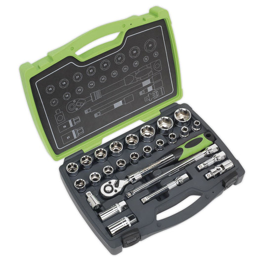 Sealey AK7961 Socket Set 26pc 1/2"Sq Drive 6pt WallDrive® Metric Sealey