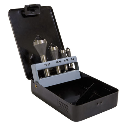 Sealey CSSET4O Slotted Deburring Countersink Drill Bit Set 4pc 90° Sealey
