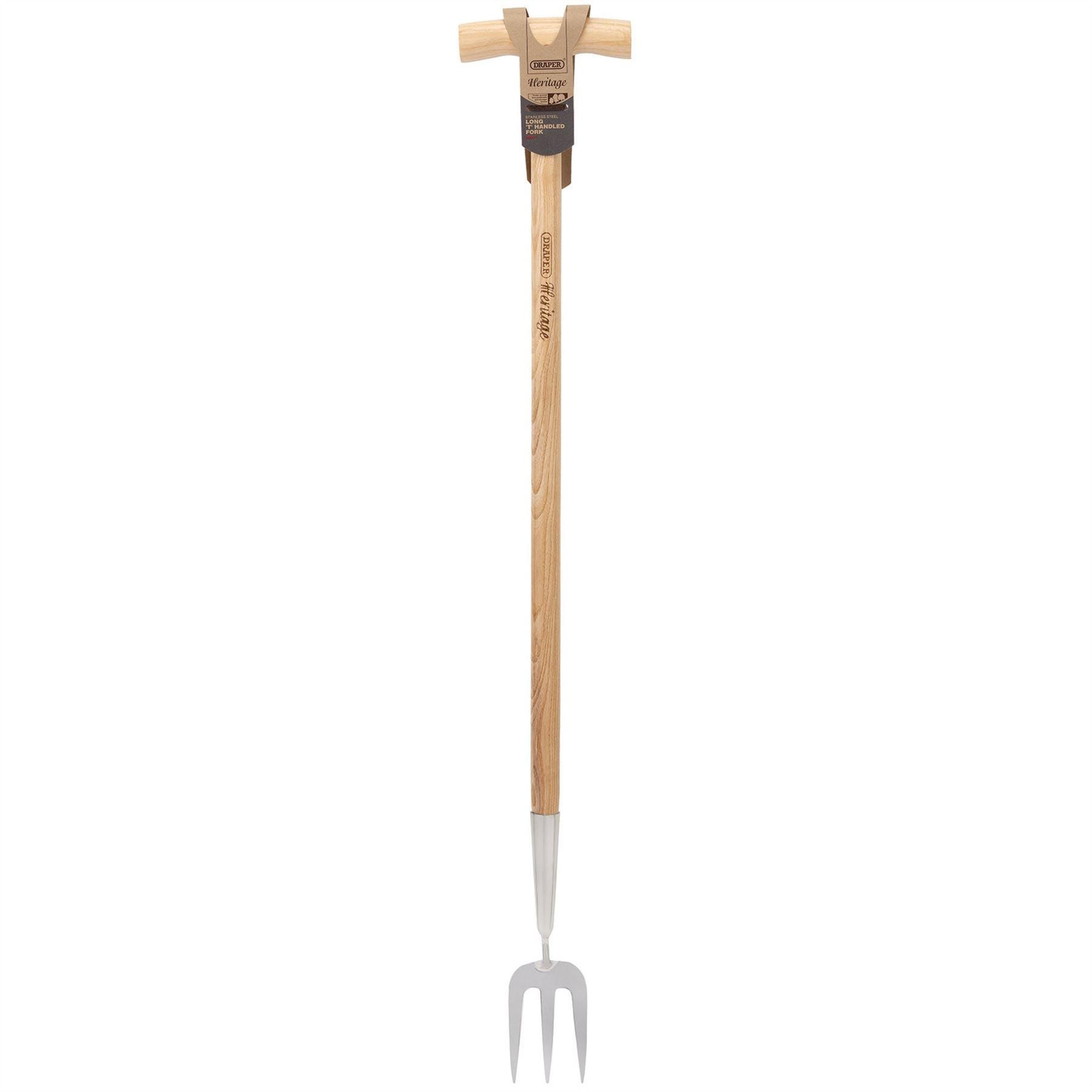 Draper 99031 Heritage Stainless Steel Fork With Ash Long Handle Draper
