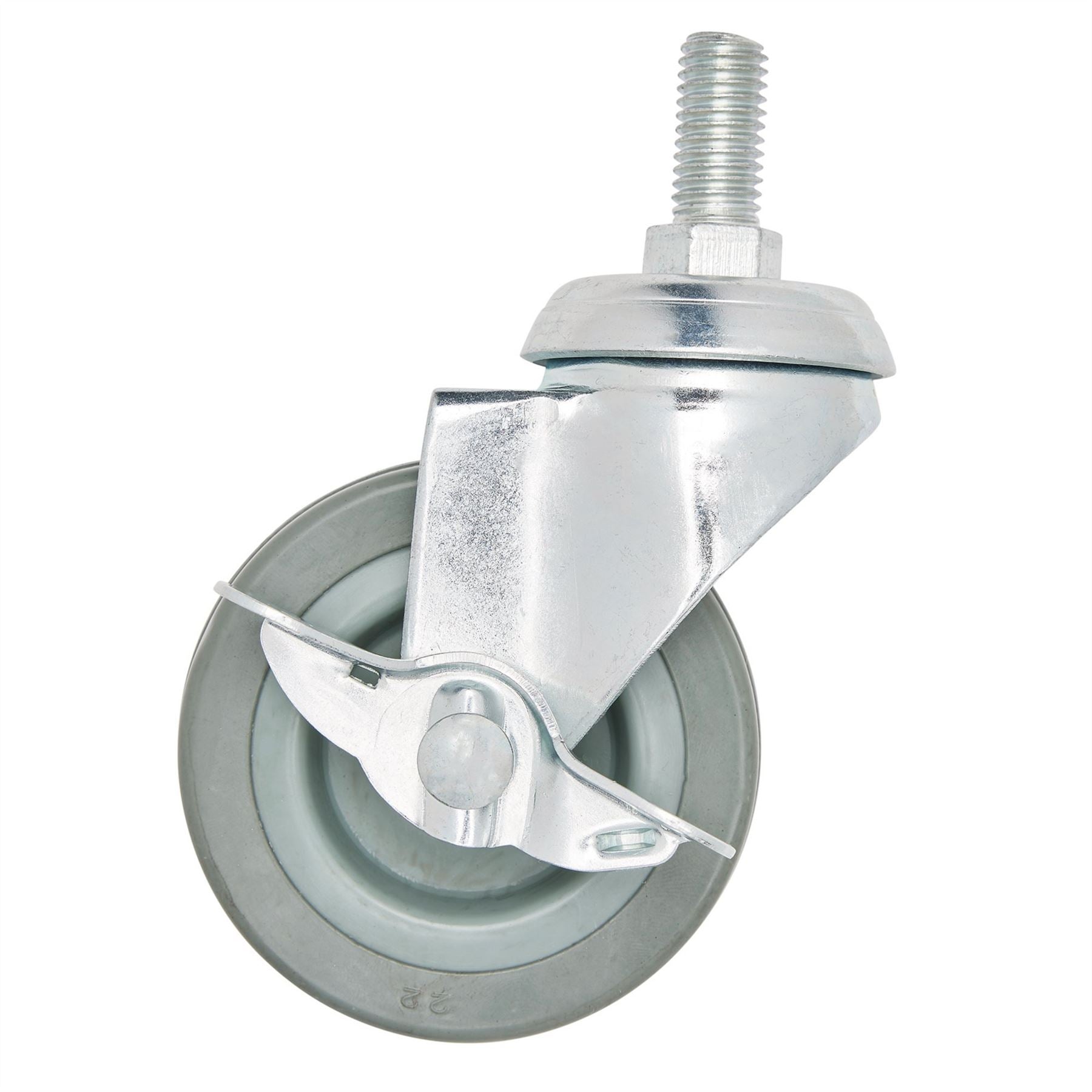 Draper 65476 Swivel Bolt Fixing Rubber Castor with Brake 75mm Diameter S.W.L. 70kg Draper