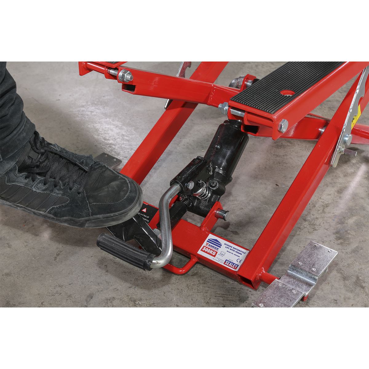 Sealey MC4500 Hydraulic Motorcycle & Quad Scissor Lift 500kg Capacity Sealey