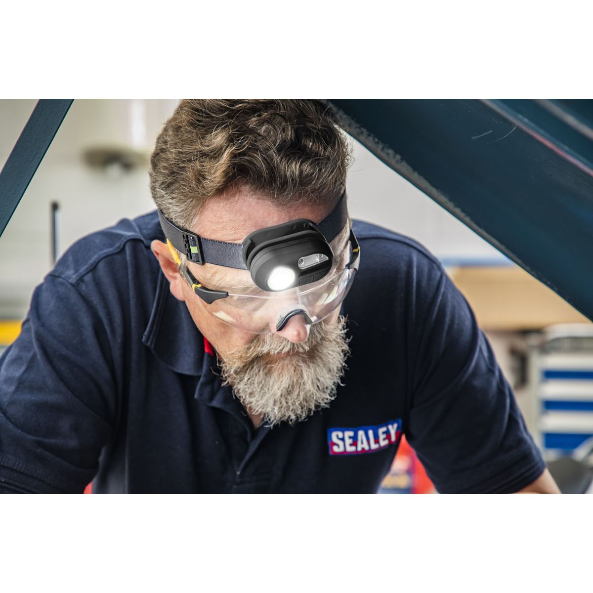 Sealey HT300R Rechargeable Headlight with Auto-Sensor 3W COB & 1W SMD LED Sealey