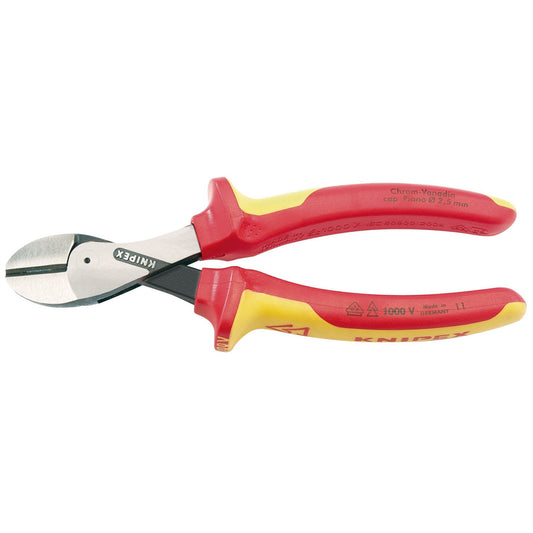 Knipex 54087 73 08 160UKSBE VDE Fully Insulated ' x Cut' High Leverage Diagonal Side Cutters Knipex