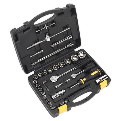 Sealey AP225BCOMBO Topchest 5 Drawer with Ball-Bearing Slides - Black & 272pc Tool Kit Sealey