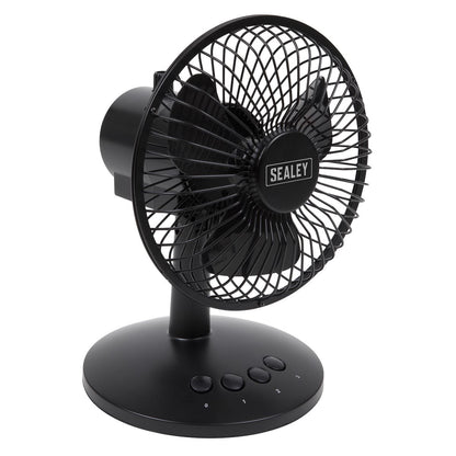 Sealey SFF6USB Oscillating USB Desk Fan 3-Speed 6" Sealey