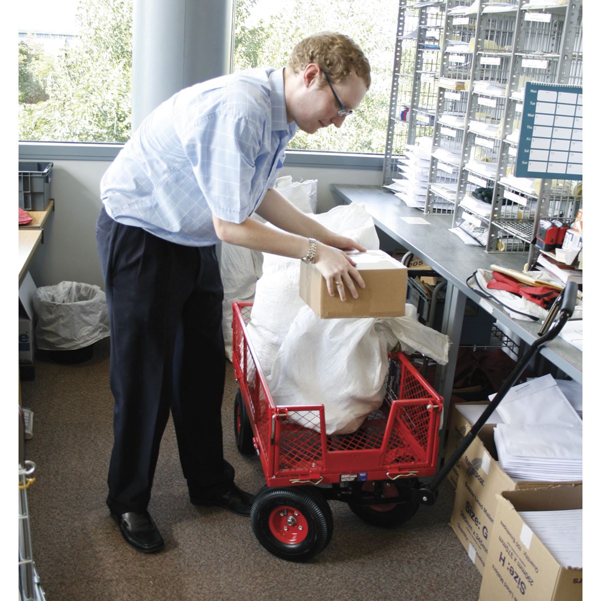 Sealey CST997 Platform Truck with Removable Sides Pneumatic Tyres 200kg Capacity Sealey