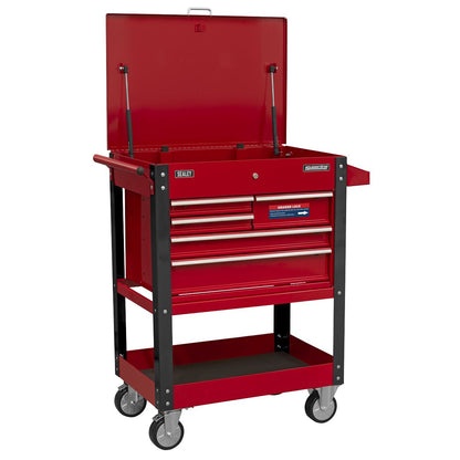 Sealey AP890M Heavy-Duty Mobile Tool & Parts Trolley with 5 Drawers & Lockable Top Sealey