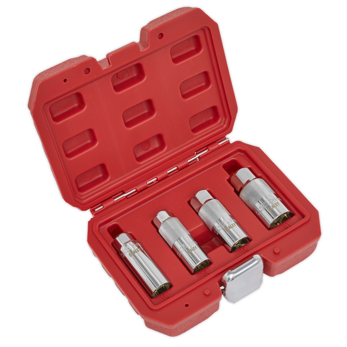 Sealey AK65561 Magnetic Spark Plug Socket Set 4pc 3/8"Sq Drive Sealey