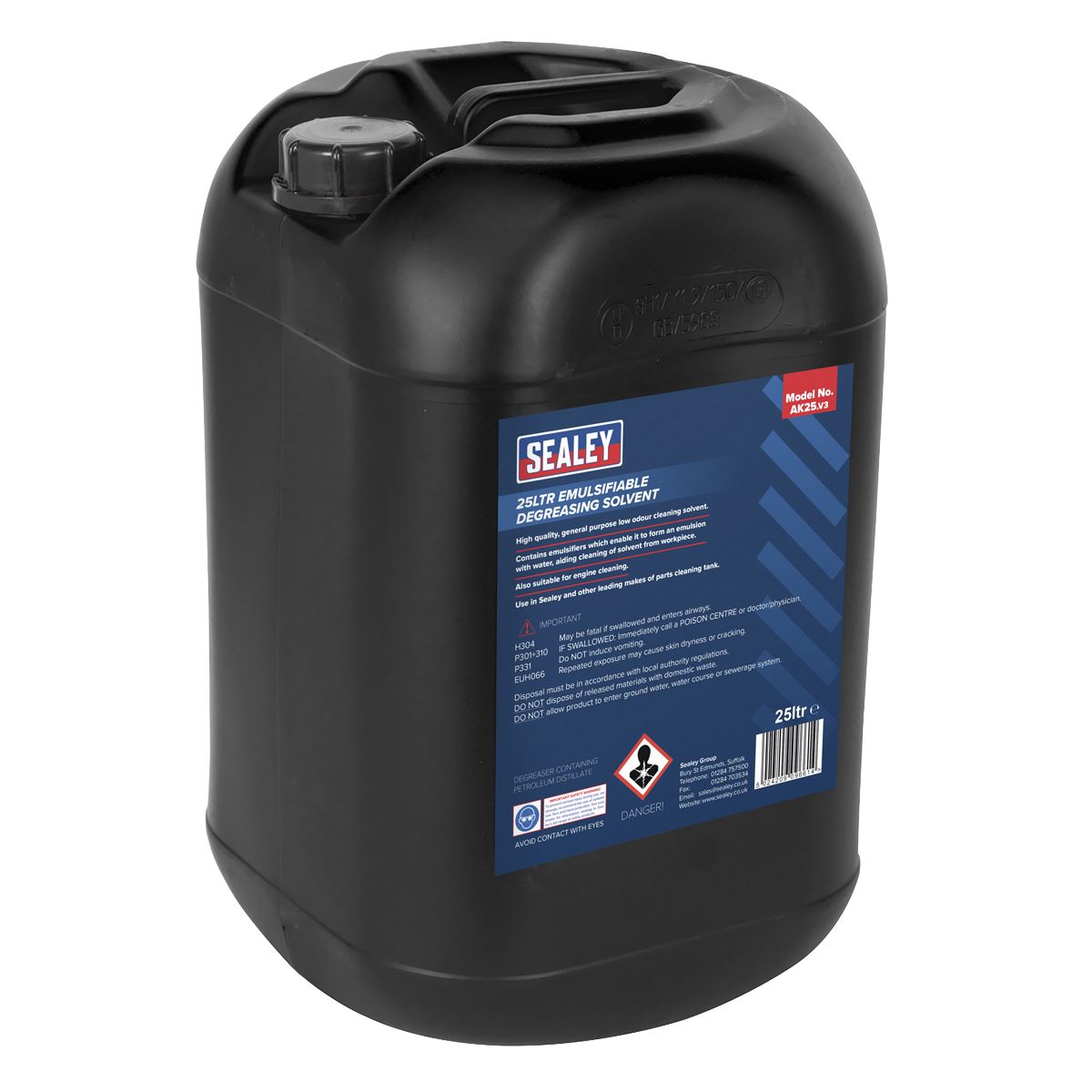 Sealey AK25 Degreasing Solvent Emulsifiable 25L Sealey